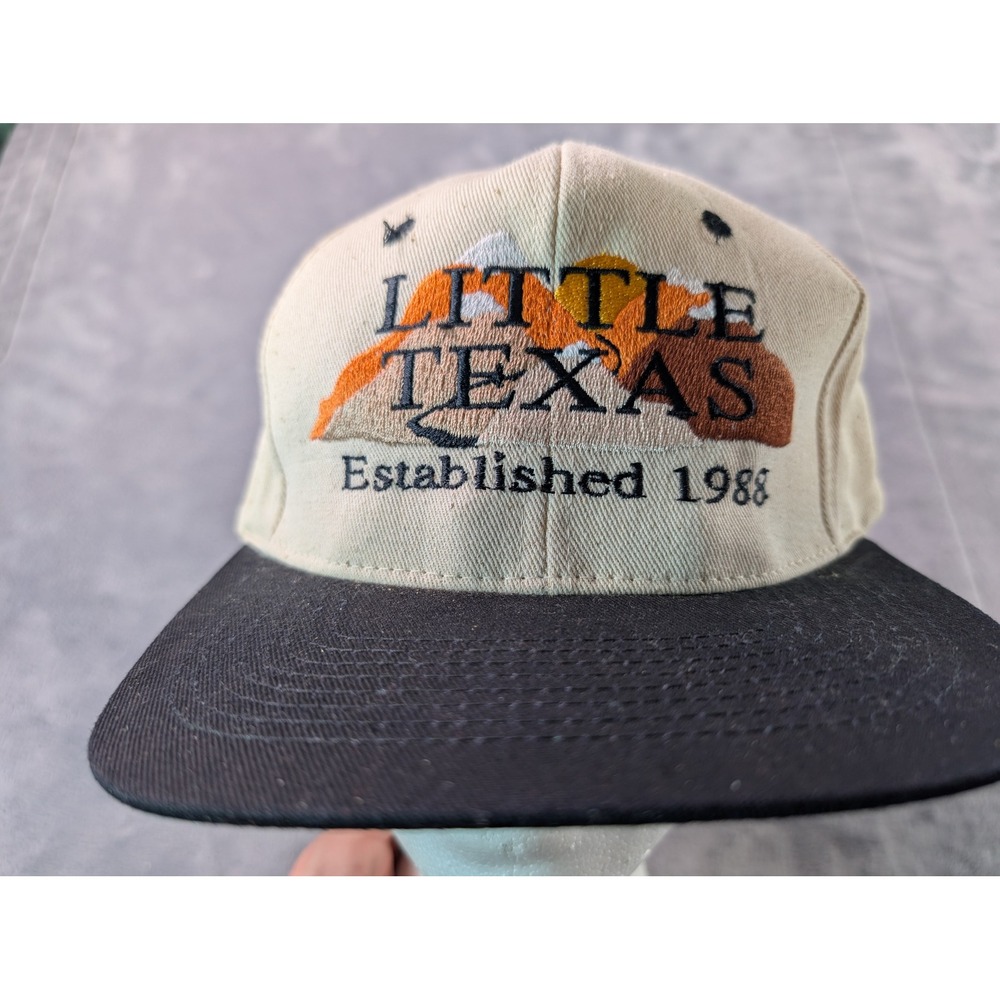 Vintage Little Texas Band Hat Snapback Cap Tan Black Country Music 1988 KC Tag